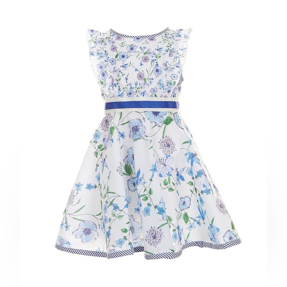 Rare Editions - Little Girls 2T Sleeveless Twin-Printed Fit-And-Flare Dress